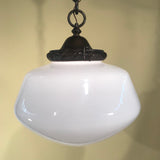 A Suite of 6 Large Opaline Globe Bronze-Mounted Pendant Fixtures