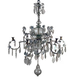 Baltic 18th Century Crystal and Gilded Iron Candle Chandelier