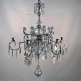 Baltic 18th Century Crystal and Gilded Iron Candle Chandelier