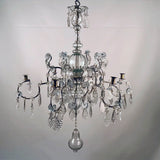 Baltic 18th Century Crystal and Gilded Iron Candle Chandelier