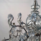 Baltic 18th Century Crystal and Gilded Iron Candle Chandelier