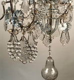 Baltic 18th Century Crystal and Gilded Iron Candle Chandelier