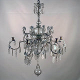 Baltic 18th Century Crystal and Gilded Iron Candle Chandelier