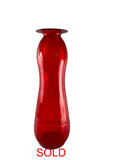 An Architectural MCM Ruby Art Glass Vase Attributed to Blenko