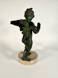 Bronze Figure of Cupid, a Goose Under His Arm