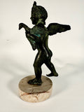 Bronze Figure of Cupid, a Goose Under His Arm