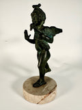 Bronze Figure of Cupid, a Goose Under His Arm