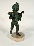 Bronze Figure of Cupid, a Goose Under His Arm