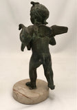 Bronze Figure of Cupid, a Goose Under His Arm