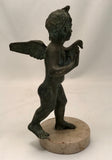Bronze Figure of Cupid, a Goose Under His Arm