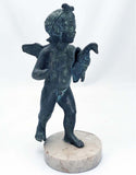 Bronze Figure of Cupid, a Goose Under His Arm