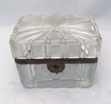 French  Belle Epoque Crystal  Casket, with Bronze Mounts