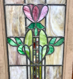 Set of Three Art Nouveau Stained Glass Windows