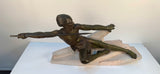 Art Deco Bronzed Metal L'Ambuscade Max le Verrier