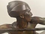 Art Deco Bronzed Metal L'Ambuscade Max le Verrier