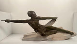 Art Deco Bronzed Metal L'Ambuscade Max le Verrier