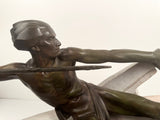Art Deco Bronzed Metal L'Ambuscade Max le Verrier