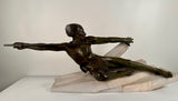 Art Deco Bronzed Metal L'Ambuscade Max le Verrier