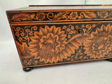 Early Victorian Penwork Tea Caddy