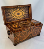 Early Victorian Penwork Tea Caddy