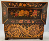 Early Victorian Penwork Tea Caddy