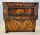 Early Victorian Penwork Tea Caddy