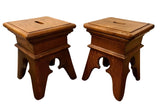 A Pair of French Canadian Oak Stools