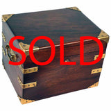 Edwardian Mahogany and Gilt Brass Bound Humidor by Benson and Hedges