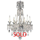 Czechoslovakian Six-Light Crystal Chandelier with  Swags and  Pendant Drops