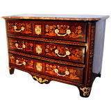 French Regence Mahogany and Marquetry Commode
