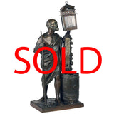 Antique French Amusing Bronze Figure of Diogenes, a Desk Set
