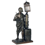 Antique French Amusing Bronze Figure of Diogenes, a Desk Set