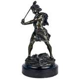 French, Early 20th Century Bronze, David Beheading Goliath