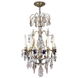 Elegant Eight-Light French Bronze Cage Chandelier