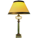 French Onyx and Cloisonne Banquet Lamp