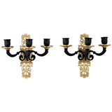 Pair of French Second Empire Three-Light Wall Sconces