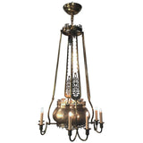 Brass Oriental Eight-Arm Chandelier