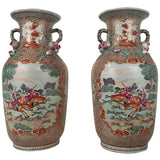 Large Pair of Chinese Export Vases in the Rockefeller Palette