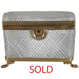 Antique French Cut Lead Crystal Casket