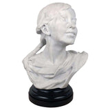 Italian Marble Bust of a Smiling Young Woman, Signed Tiruk