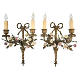 Antique Pair of French Louis XV Style Bronze Wall Sconces