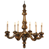 Louis XIV Style Six-Arm Wood Chandelier