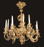 Fine Louis XV Style Gilt-Bronze Twelve-Light Chandelier