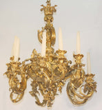 Fine Louis XV Style Gilt-Bronze Twelve-Light Chandelier