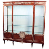 French Louis XVI Breakfront Vitrine in Violet Wood and Parquetry