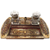 Napoleon lll Boulle Cut Brass and Scarlet Inkstand