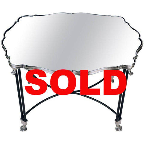 French Mirrored Surtout de Table Now Mounted as a Low Table
