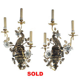 Pair of “Perroquet” Wall Appliques, Maison Baguès, circa 1920