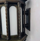 Imposing Pair of Bronze Wall-Mounted Exterior Lanterns