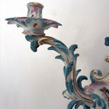Large Pair of German Rococco Style  Porcelain Two-Light Sconces